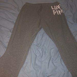 VS Love Pink Grey Sweat Pants